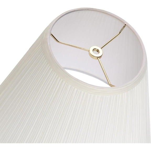 Hardback Empire Transitional Spider Lamp Shade, Mushroom Pleated Pleated White, 7" Top x 13" Bottom x 10" Slant