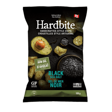 Hardbite Black Sea Salt baked in Avocado Oil Chips, 128g/4.5 oz