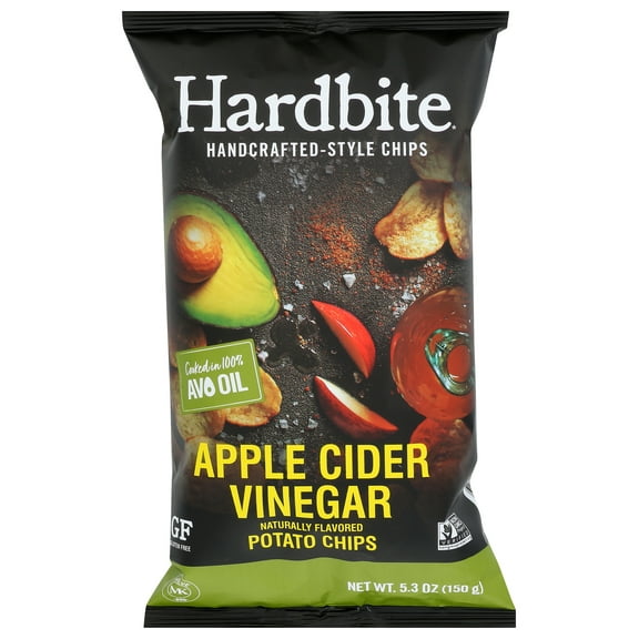 Hardbite Potato Chips, Apple Cider Vinegar, 5.3 Ounce Pack Of 6