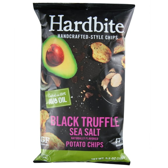 Hardbite Potato Chips Black Truffle Sea Salt 5.3 oz (Pack Of 12)