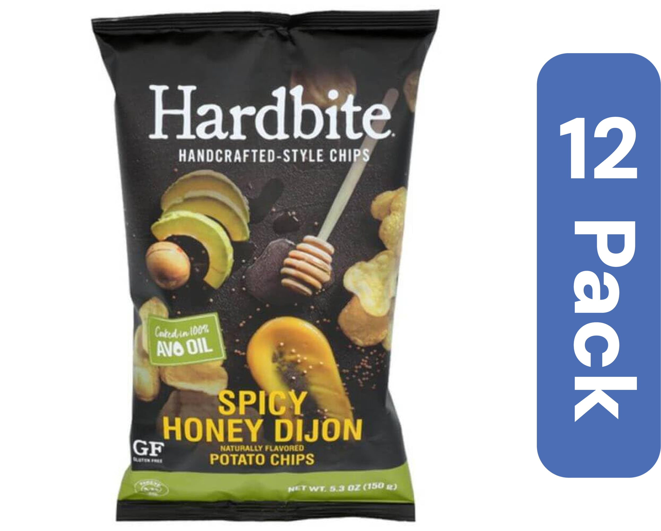 Hardbite Potato Chips Spicy Honey Dijon 5.3 oz (Pack Of 12)