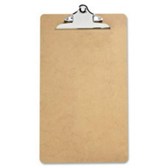 Hardboard Clipboard, Nickel-Plated Clip, 9 in. x 15.5 in., Brown