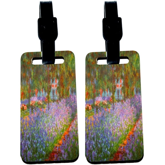 Hardboard Luggage Identifier Tags with Strap - Claude Monet Mon Art Monet's Orange (x2)