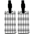 thumbnail image 1 of Hardboard Luggage Identifier Tags with Strap - Grey Plaid Checks (x4), 1 of 1