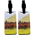 thumbnail image 1 of Hardboard Luggage Identifier Tags with Strap - Horses Racing Brown on Mountain (x4), 1 of 1