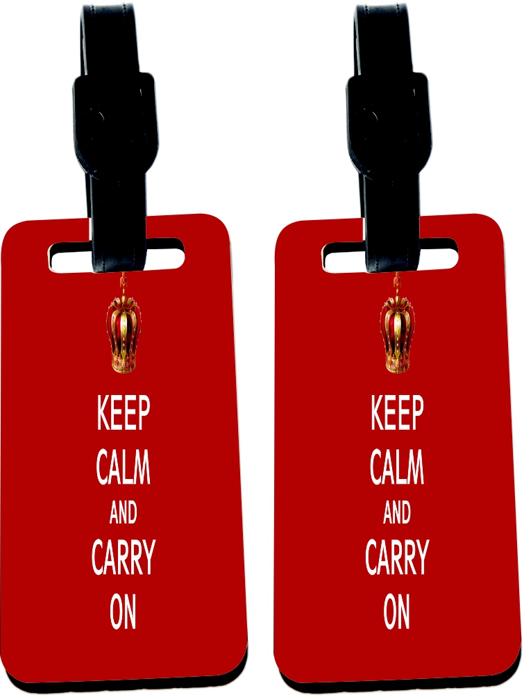 Hardboard Luggage Identifier Tags with Strap - Keep Calm and Carry on ...