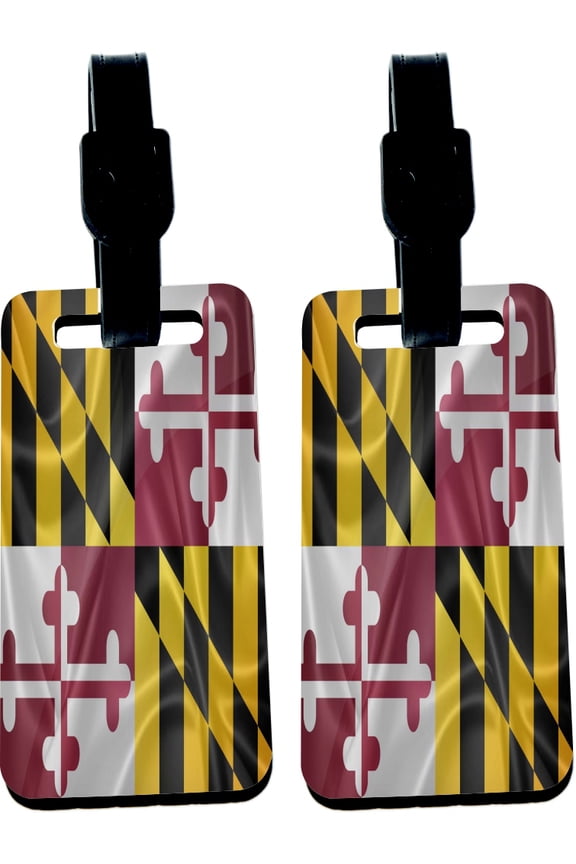 Hardboard Luggage Identifier Tags with Strap - Maryland State Flag (x2)