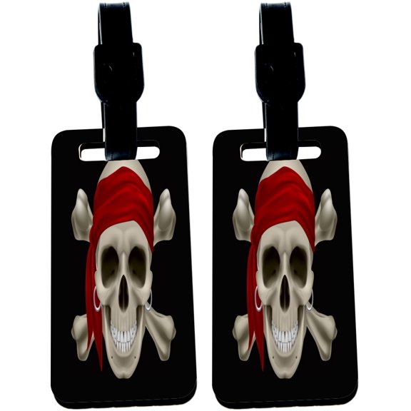 Hardboard Luggage Identifier Tags with Strap - Silhouette Motorcycle on Orange Glow Sunset (x2)