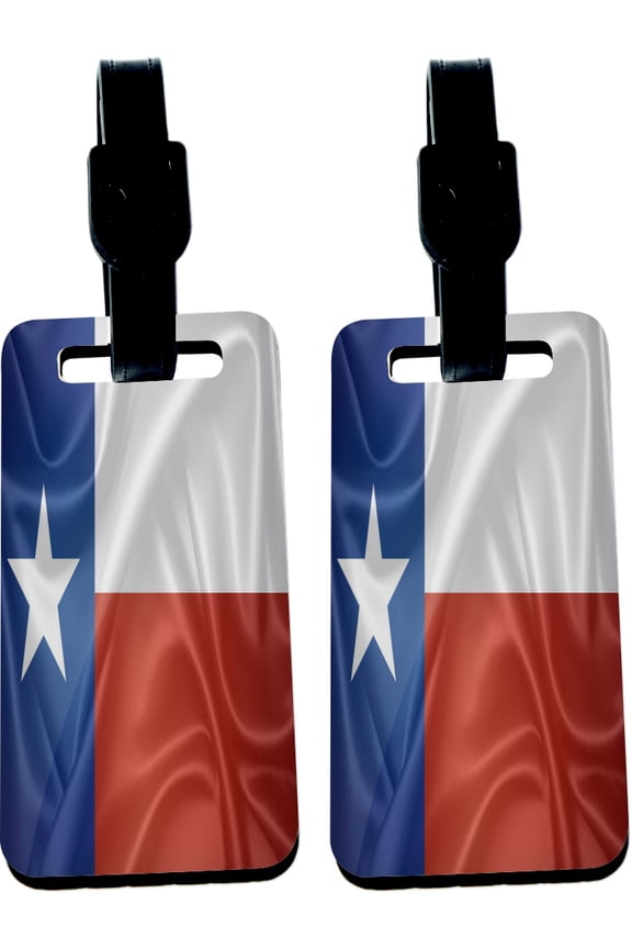 Hardboard Luggage Identifier Tags with Strap - Texas State Flag (x2)