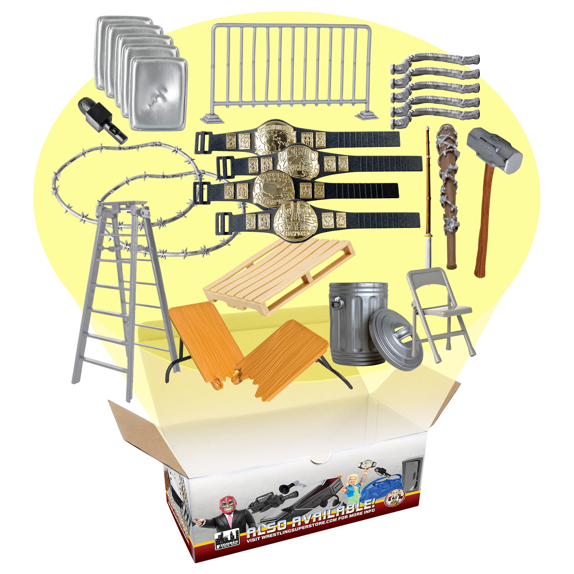 Hardcore 26 Piece Accessory Set For WWE & AEW Wrestling