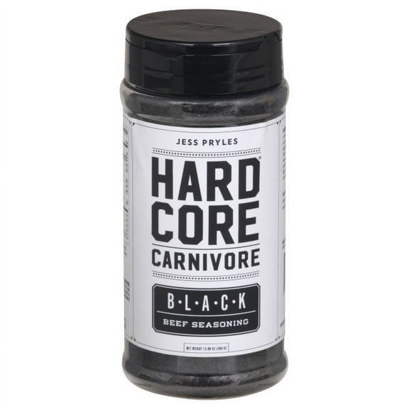 Hardcore Carnivore Black: charcoal seasoning for steak, beef and BBQ (Large Shaker)