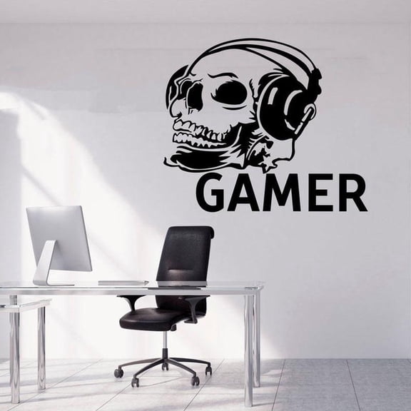 Hardcore Gamer Wall Sticker Vinyl Home Decor For Teens Boys Bedroom Playroom Dorm Game Controller Decals Video Games Murals 49x42cm