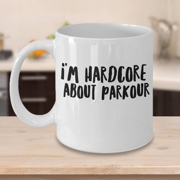 Hardcore Parkour 11 oz Coffee Mug - Unique Gift for Parkour Enthusiasts White Ceramic
