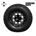 thumbnail image 1 of Hardcore Parts 10" Black 'Panther' Golf Cart Wheels and 20"x10"-10" DOT rated All-Terrain tires - Set of 4, includes Black 'SS' center caps and M12x1.25 Black lug nuts, 1 of 4