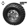thumbnail image 1 of Hardcore Parts 10" Machined/Gunmetal 'Vampire' Golf Cart Wheels and 22″x11″-10″ DOT rated All-Terrain tires - Set of 4, includes Chrome 'SS' center caps and M12x1.25 Chrome lug nuts, 1 of 4