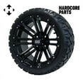 thumbnail image 1 of Hardcore Parts 14" Black 'LANCER' Golf Cart Wheels and 20"x8.5"-14 STINGER On-Road/Off-Road DOT rated All-Terrain tires - Set of 4, includes Black 'SS' center caps and 1/2x20 Black lug nuts, 1 of 4