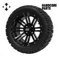 thumbnail image 1 of Hardcore Parts 14" Black 'LANCER' Golf Cart Wheels and 22"x10.5"-14" GATOR On-Road/Off-Road DOT rated All-Terrain tires - Set of 4, includes Black 'SS' center caps and M12x1.25 Black lug nuts, 1 of 4