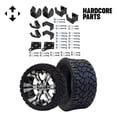 thumbnail image 1 of Hardcore Parts 4" Block Lift Kit for EZGO TXT (1994.5-2001.5) Electric Golf Cart with 14" Machined/Black 'Vampire' Wheels and 20"x8.5"-14" STINGER On-Road/Off-Road DOT rated All-Terrain tires, 1 of 4