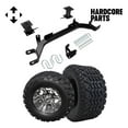 thumbnail image 1 of Hardcore Parts 4" Drop Axle Lift Kit for EZGO Marathon (1975-1993) Electric Golf Cart with 10" Machined/Gunmetal 'Vampire' Wheels and 20"x10"-10" DOT rated All-Terrain tires, 1 of 3