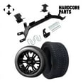thumbnail image 1 of Hardcore Parts 4" Drop Axle Lift Kit for EZGO Marathon (1975-1993) Electric Golf Cart with 14" Black 'VAMPIRE' Wheels and 205/30-14 (20"x8"-14") DOT rated Low Profile tires, 1 of 7