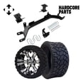 thumbnail image 1 of Hardcore Parts 4" Drop Axle Lift Kit for EZGO Marathon (1975-1993) Electric Golf Cart with 14" Machined/Black 'Vampire' Wheels and 20"x8.5"-14" STINGER On-Road/Off-Road DOT rated All-Terrain tires, 1 of 4