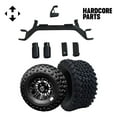 thumbnail image 1 of Hardcore Parts 4" Drop Axle Lift Kit for EZGO Marathon (1975-1993) Gas Golf Cart with 10" Machined/Black 'Lancer' Wheels and 22"x11"-10 DOT rated All-Terrain tires, 1 of 8