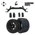 thumbnail image 1 of Hardcore Parts 4" Drop Axle Lift Kit for EZGO Marathon (1975-1993) Gas Golf Cart with 12" Black 'Rally' Wheels and 20"x10"-12" STINGER On-Road/Off-Road DOT rated All-Terrain tires, 1 of 8