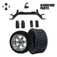 thumbnail image 1 of Hardcore Parts 4" Drop Axle Lift Kit for EZGO Marathon (1975-1993) Gas Golf Cart with 14" Chrome 'Vampire' Wheels and 20"x8.5"-14 STINGER On-Road/Off-Road DOT rated All-Terrain tires, 1 of 8