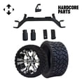 thumbnail image 1 of Hardcore Parts 4" Drop Axle Lift Kit for EZGO Marathon (1975-1993) Gas Golf Cart with 14" Machined/Black 'Vampire' Wheels and 20"x8.5"-14" STINGER On-Road/Off-Road DOT rated All-Terrain tires, 1 of 7