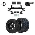 thumbnail image 1 of Hardcore Parts 4" Drop Axle Lift Kit for EZGO TXT/PDS (1994.5-2001.5) Gas Golf Cart with 12" Black 'Storm Trooper' Wheels and 20"x10"-12" STINGER On-Road/Off-Road DOT rated All-Terrain tires, 1 of 7