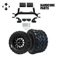 thumbnail image 1 of Hardcore Parts 4" Drop Axle Lift Kit for EZGO TXT/PDS (1994.5-2001.5) Gas Golf Cart with 12" Black 'Venom' Wheels and 22"x11"-12"  DOT rated Mud-Terrain/All-Terrain tires, 1 of 7