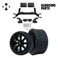 thumbnail image 1 of Hardcore Parts 4" Drop Axle Lift Kit for EZGO TXT/PDS (1994.5-2001.5) Gas Golf Cart with 14" Black 'TEMPEST' Wheels and 20"x8.5"-14 STINGER On-Road/Off-Road DOT rated All-Terrain tires, 1 of 7