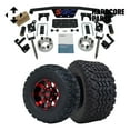 thumbnail image 1 of Hardcore Parts 4" Spindle Extension Lift Kit for Club Car DS (1982-2010) Golf Cart with 10" Red/Black 'TEMPEST' Wheels and 20"x10"-10" DOT rated All-Terrain tires, 1 of 1