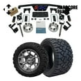 thumbnail image 1 of Hardcore Parts 4" Spindle Extension Lift Kit for Club Car DS (1982-2010) Golf Cart with 12" Machined/Gunmetal 'Rally' Wheels & 20"x10"-12" STINGER On-Road/Off-Road DOT rated All-Terrain tires, 1 of 7