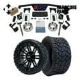 thumbnail image 1 of Hardcore Parts 4" Spindle Extension Lift Kit for Club Car DS (1982-2010) Golf Cart with 14" Black 'LANCER' Wheels and 20"x8.5"-14 STINGER On-Road/Off-Road DOT rated All-Terrain tires, 1 of 7