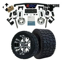 Hardcore Parts 4" Spindle Extension Lift Kit for Club Car DS (1982-2010) Golf Cart with 14" Machined/Black 'Vampire' Wheels and 22"x10.5"-14" GATOR On-Road/Off-Road DOT rated All-Terrain tires