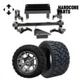thumbnail image 1 of Hardcore Parts 4" Spindle Extension Lift Kit for Yamaha Drive (G29) Golf Cart with 12" Machined/Gunmetal 'Rally' Wheels & 20"x10"-12" STINGER On-Road/Off-Road DOT rated All-Terrain tires, 1 of 2