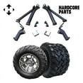 thumbnail image 1 of Hardcore Parts 6" A-Arm Lift Kit for Yamaha G2/G9 Golf Cart with 12" Machined/Gunmetal 'Rally' Wheels and 22"x11"-12"  DOT rated Mud-Terrain/All-Terrain tires, 1 of 1