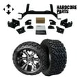 thumbnail image 1 of Hardcore Parts 6" Drop Axle Lift Kit for EZGO MPT/WORKHORSE 1200 (1994.5-2001.5) Golf Cart with 14" Machined/Black 'Vampire' Wheels and 23"x10"-14 DOT rated All-Terrain tires, 1 of 7