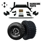 Hardcore Parts 6" Drop Axle Lift Kit for EZGO MPT/WORKHORSE 1200 (2001.5-2013) Golf Cart with 10" Machined/Black 'Lancer' Wheels and 22"x11"-10 DOT rated All-Terrain tires