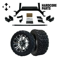 Hardcore Parts 6" Drop Axle Lift Kit for EZGO MPT/WORKHORSE 1200 (2001.5-2013) Golf Cart with 14" Machined/Black 'LANCER' Wheels and 23"x10"-14" DOT rated All-Terrain tires