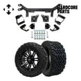 thumbnail image 1 of Hardcore Parts 6" Drop Axle Lift Kit for EZGO TXT/PDS (1994.5-2001.5) Electric Golf Cart with 14" Black 'LANCER' Wheels and 23"x10"-14" DOT rated All-Terrain tires, 1 of 7