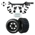 thumbnail image 1 of Hardcore Parts 6" Drop Axle Lift Kit for EZGO TXT/PDS (1994.5-2001.5) Electric Golf Cart with 14" Black 'VAMPIRE' Wheels and 23"x10"-14 DOT rated All-Terrain tires, 1 of 7