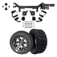 thumbnail image 1 of Hardcore Parts 6" Drop Axle Lift Kit for EZGO TXT/PDS (1994.5-2001.5) Electric Golf Cart with 14" Chrome 'Vampire' Wheels and 23"x10"-14" DOT rated All-Terrain tires, 1 of 7