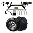 thumbnail image 1 of Hardcore Parts 6" Drop Axle Lift Kit for EZGO TXT/PDS (2001.5-2008) Gas Golf Cart with 12" Machined/Gunmetal ‘VAMPIRE’ Wheels and 23"x10.5"-12" All-Terrain tires, 1 of 7