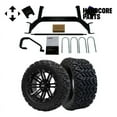 thumbnail image 1 of Hardcore Parts 6" Drop Axle Lift Kit for EZGO TXT/PDS (2001.5-2008) Gas Golf Cart with 14" Black 'LANCER' Wheels and 23"x10"-14" DOT rated All-Terrain tires, 1 of 7