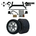 thumbnail image 1 of Hardcore Parts 6" Drop Axle Lift Kit for EZGO TXT/PDS (2001.5-2013) Electric Golf Cart with 14" Chrome 'Vampire' Wheels and 22"x10.5"-14" GATOR On-Road/Off-Road DOT rated All-Terrain tires, 1 of 7