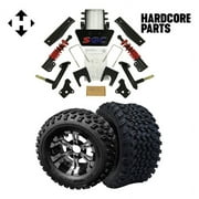 Hardcore Parts 6” Heavy Duty All-Terrain Suspension Lift Kit for EZGO RXV (2008-2013) Golf Cart with 12" Machined/Black ‘VAMPIRE’ Wheels and 23"x10.5"-12" All-Terrain tires