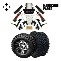 Hardcore Parts 6” Heavy Duty All-Terrain Suspension Lift Kit for EZGO RXV (2008-2013) Golf Cart with 12" Machined/Black ‘VAMPIRE’ Wheels and 23"x10.5"-12" All-Terrain tires
