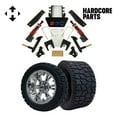 thumbnail image 1 of Hardcore Parts 6” Heavy Duty All-Terrain Suspension Lift Kit for EZGO RXV (2008-2013) Golf Cart with 14" Chrome 'Vampire' Wheels and 22"x10.5"-14" GATOR On-Road/Off-Road DOT rated All-Terrain tires, 1 of 7